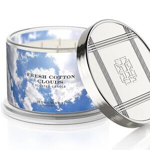 HomeWorx Slatkin 4-Wick Candle FRESH COTTON CLOUDS 18oz